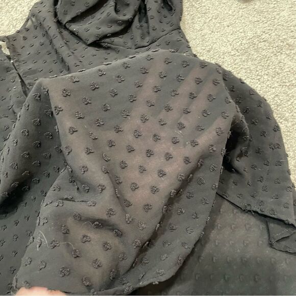 Zara Sheer Heart Polk Dot Shoulder Bow Blouse Size M - Picture 11 of 13